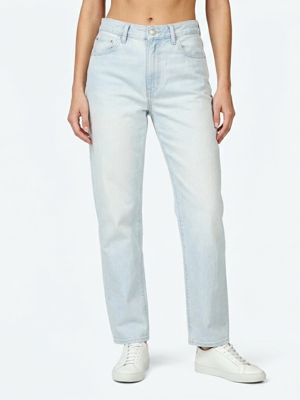Denim Forum Womens Marlo 90s Baggy Jeans Light Wash High Rise 26
